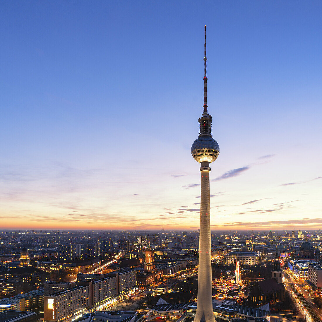 Berlin TV Tower ( Fernsehturm ) at Alexanderplatz East Berlin Germany