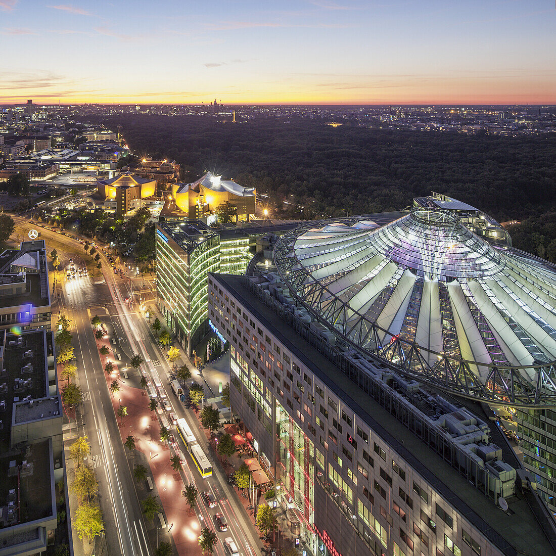 Panoramic View from Kollhoff Tower, Sony Center ,  Berlin, Germany