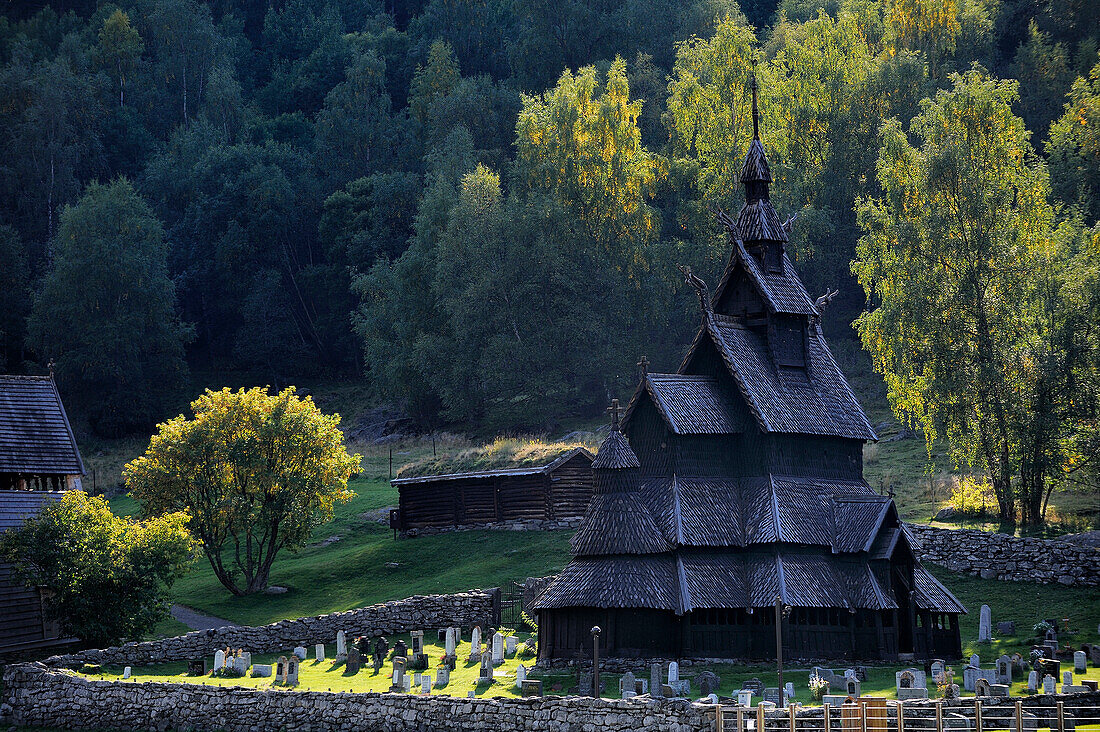 Norway, Sogn Og Fjordane County, Borgund, wooden stave church called stavkirker or stavkirke built in 1131