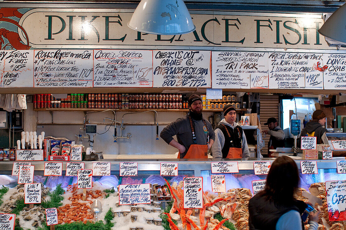 United States, Washington State, Seattle, Pike Place Market, one of the most well-known of the country