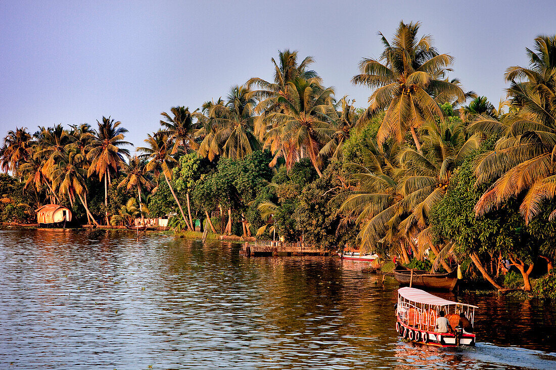 India, Kerala State, Allepey, the backwaters, fluvial transport on the canals