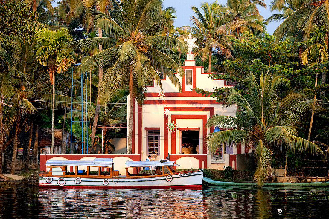India, Kerala State, Allepey, the backwaters, catholic church