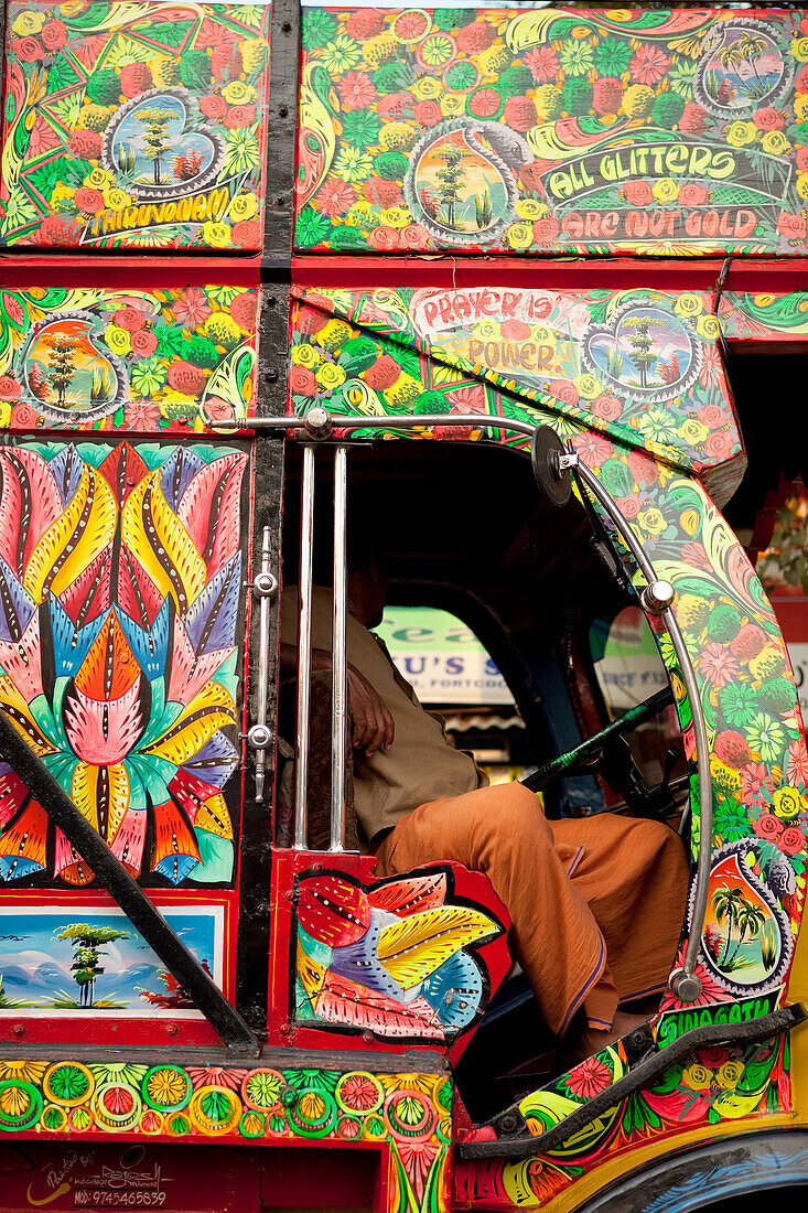 India, Kerala State, Kochi (Cochin), painted truck