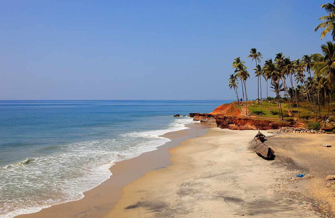 India, Kerala State, Varkala, Odayam Beach a few kilometers south