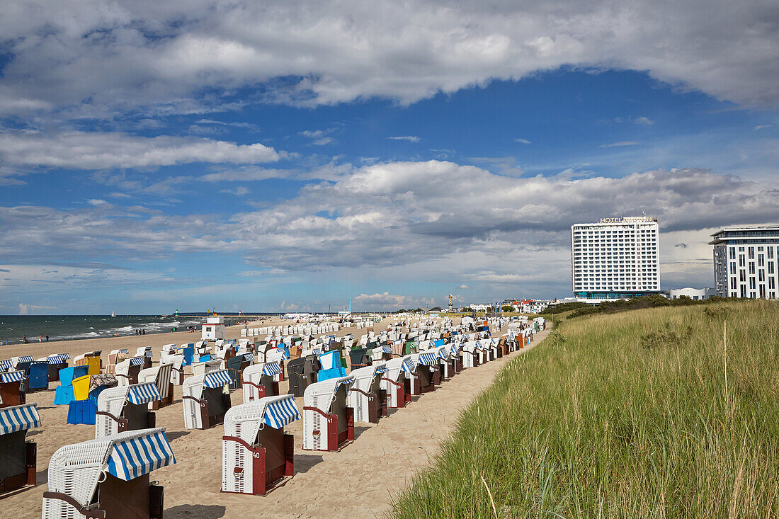 Warnemuende with Hotel Neptun, Baltic Sea coast, Mecklenburg Vorpommern, Germany