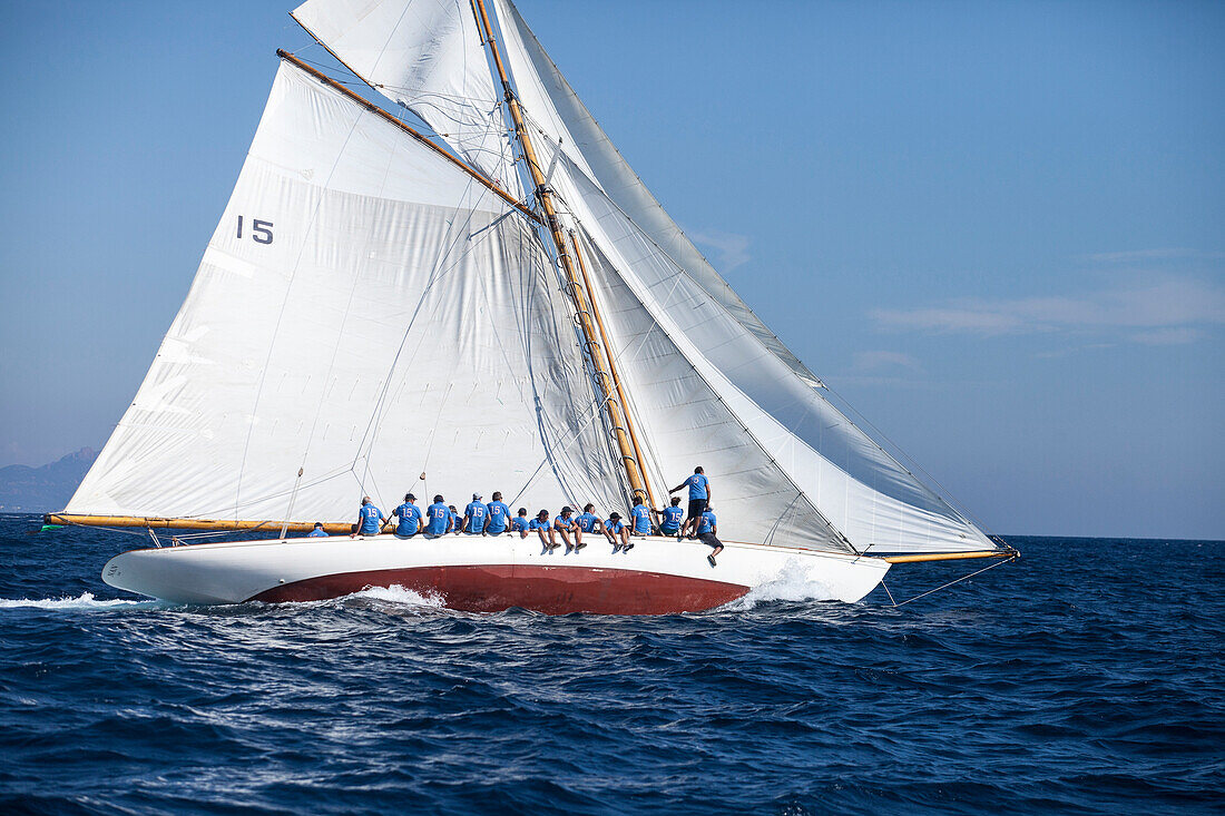 'Gaff-Schooner ''Nan of Fife'', Classic Sailing Regatta ''Les Voiles de St. Tropez'', St. Tropez, Côte d'Azur, France'