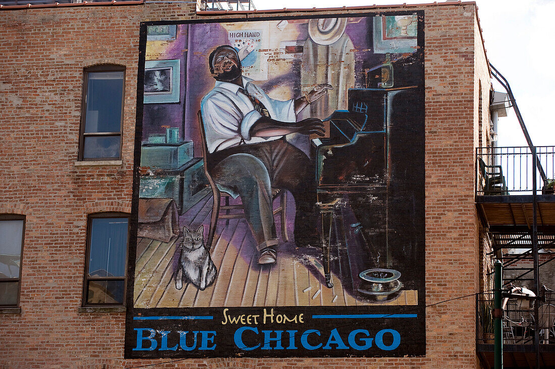 USA, Illinois, Chicago, Near North District, The Blue Chicago, berühmte Club, wo viele bluesmen gespielt