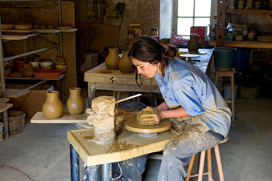 France, Yonne, Ratilly, the castle, Laure Bazire is a potter installed at the castle