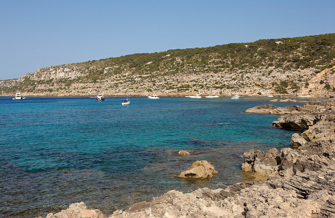 Spain, Balearic Islands, south of Ibiza island, Formentera island, Es Calo beach