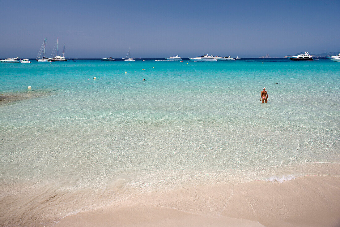Spain, Balearic Islands, south of Ibiza island, Formentera island, Ses Illetes beach