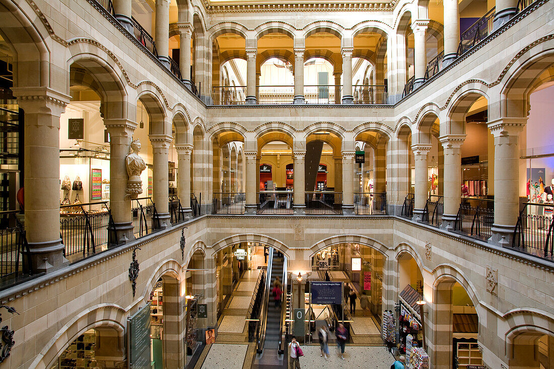 Netherlands, Amsterdam, Magna Plaza Shopping mall housed in a building dating 1899 by architect Cornelis Peters