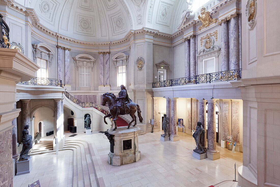 Entrance Hall with equestrian statue of Frederick William I, Bode Museum, Museum Island, UNESCO World Heritage Site, Berlin Mitte, Berlin, Germany, Europe
