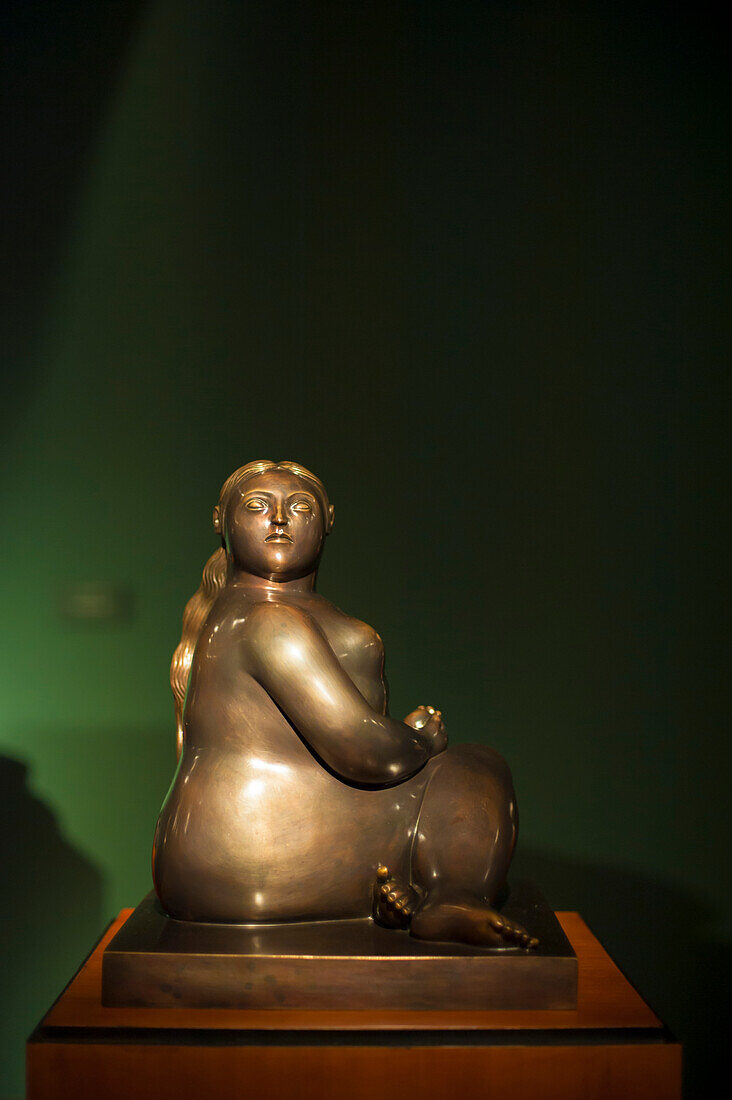 A Fernando Botero sculpture at the Museo Botero, Bogota, Colombia, South America