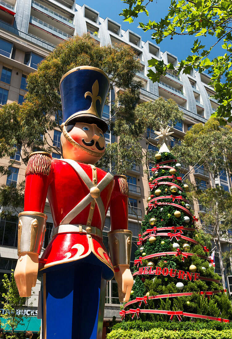 Nutcracker and Christmas Tree, City Square, Melbourne, Victoria, Australia, Pacific