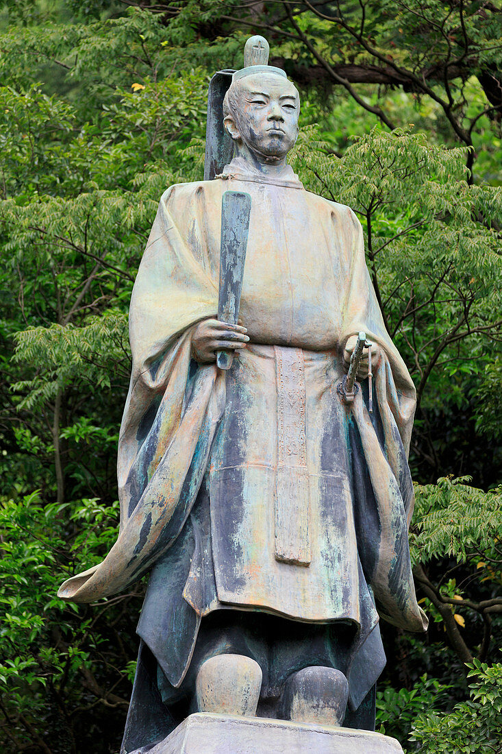 Shimadzu Tadoyoshi Statue, Tanshoen Garden, Kagoshima City, Kyushu Island, Japan, Asia