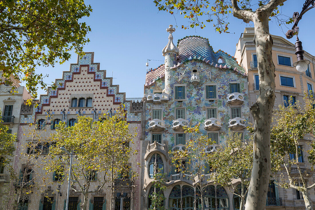 Antoni Gaudi's Casa Batllo building, UNESCO World Heritage Site, Barcelona, Catalonia, Spain, Europe