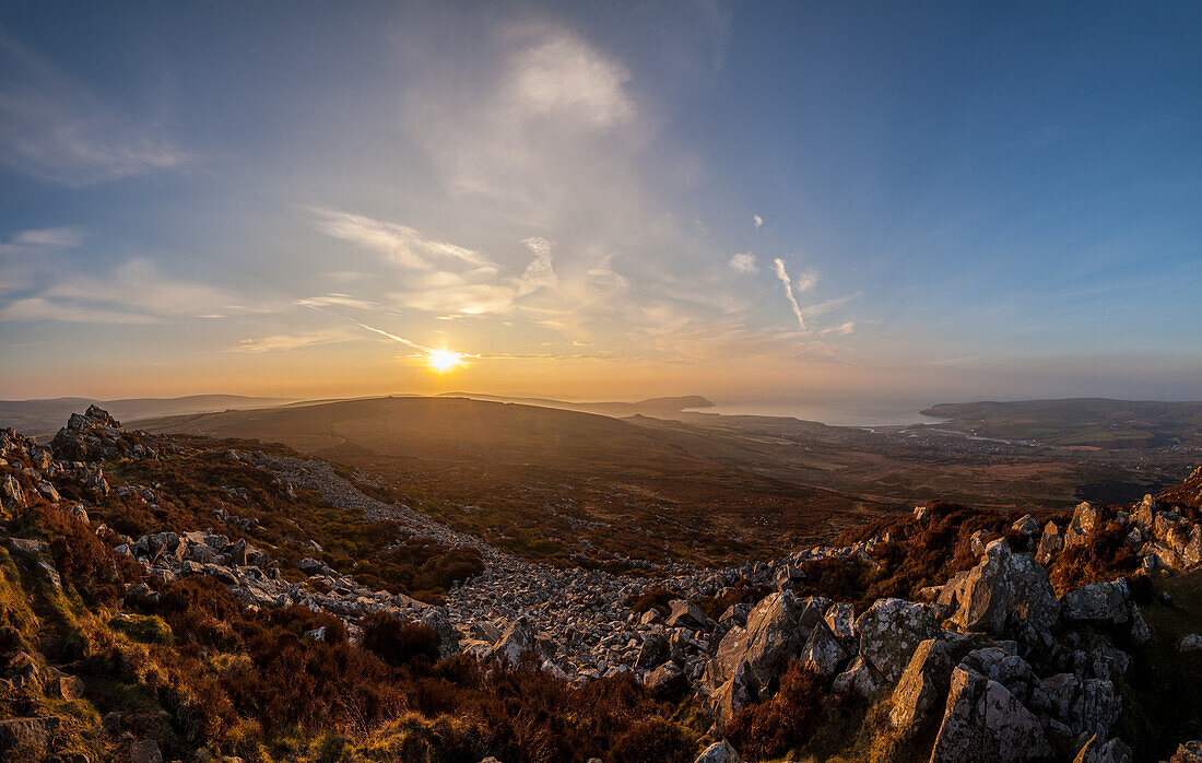 Carn Ingli looking towards Newport, Pembrokeshire, Wales, United Kingdom, Europe