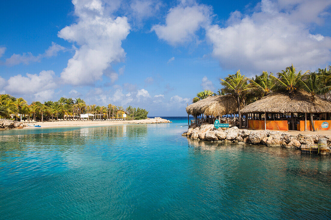Hemingway Beach beach bar and grill, Willemstad, Curacao, West Indies, Lesser Antilles, former Netherlands Antilles, Caribbean, Central America