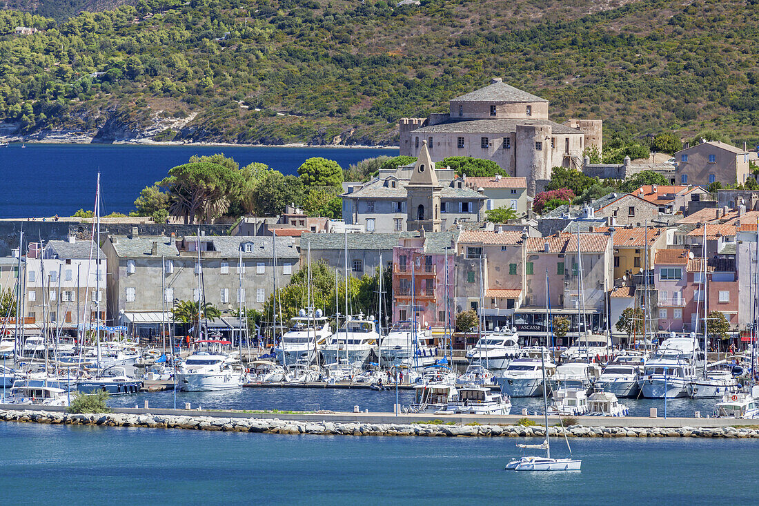 A view to Saint-Florent, Corsica, Southern France, France, Southern Europe
