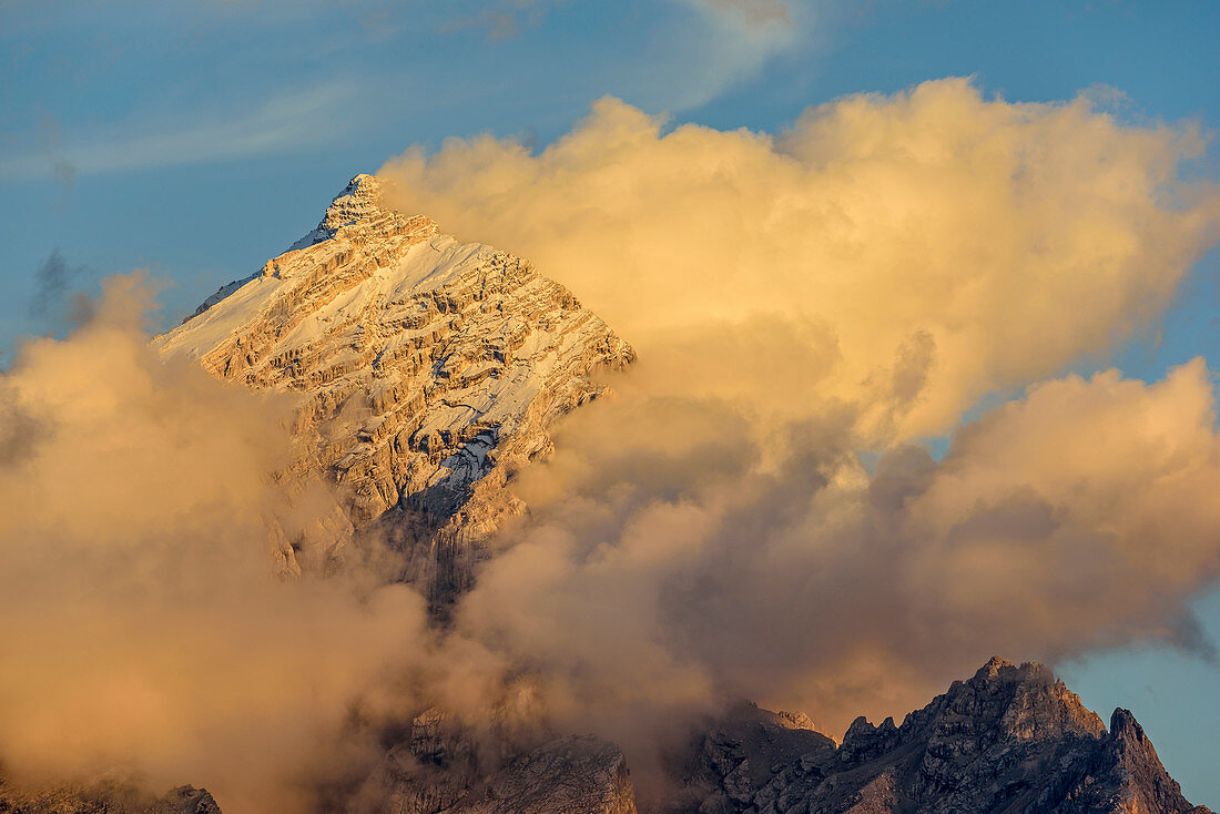 Mood of clouds at Antelao, Dolomites, UNESCO World Heritage Site Dolomites, Venetia, Italy