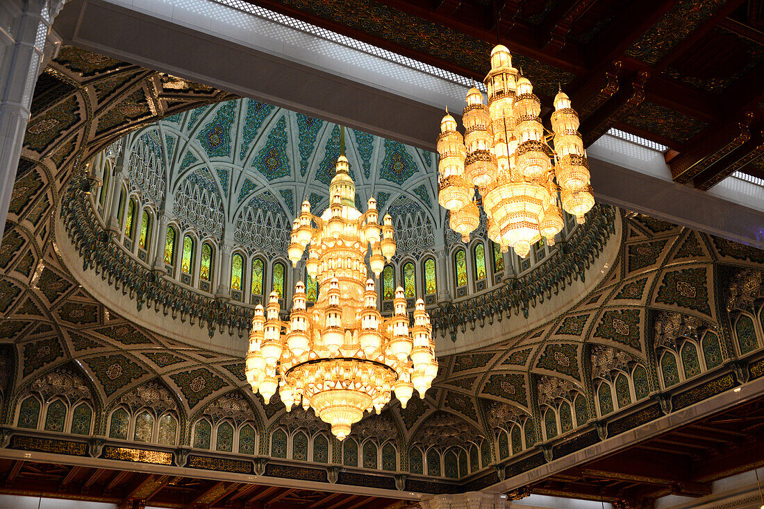 In the big Sultan Quaboos Mosque, Qurum, Capital Area, Oman