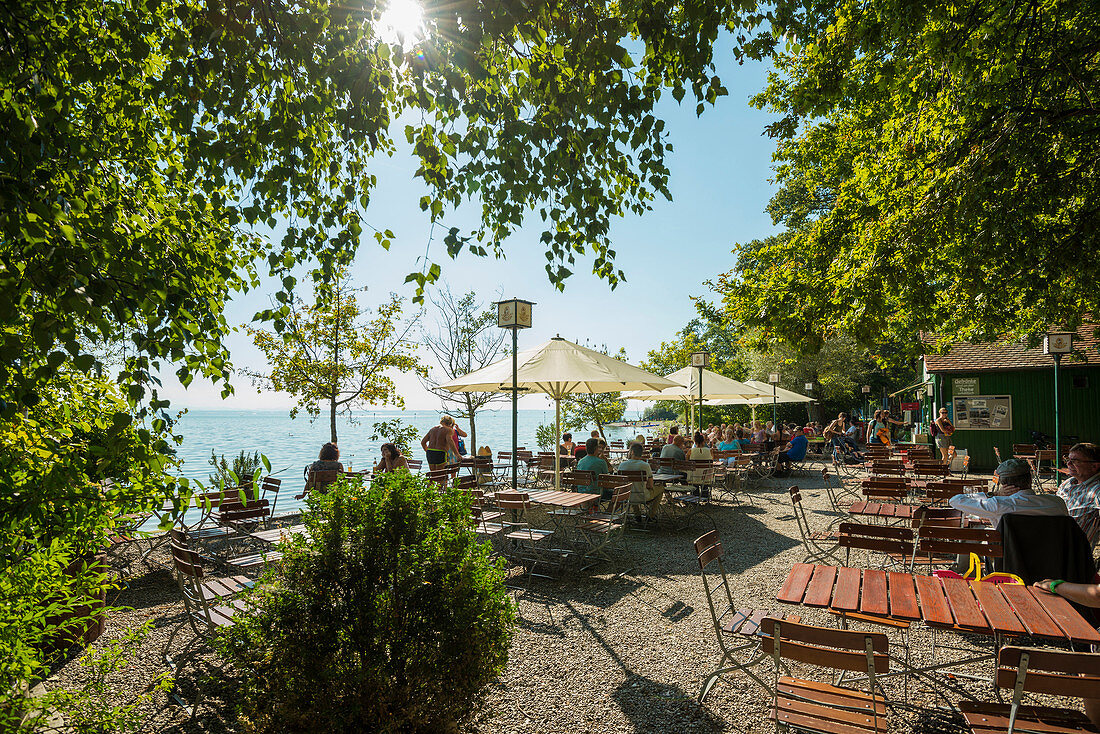 Beer garden, Fischbach, Friedrichshafen, Lake Constance, Baden-Württemberg, Germany