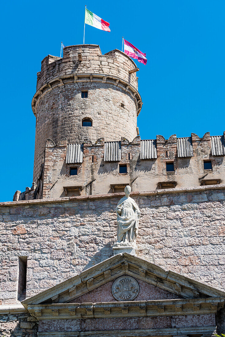 The tower of castle Castello del Buonconsiglio, Trento, Trentino, South yirol, Italy