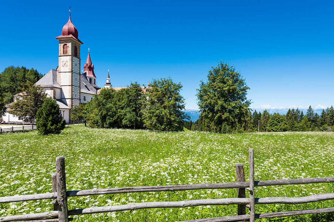 Wallfahrtsort mit Pfarrkirche, Maria Weißenstein, Bozen, Südtirol, Italien