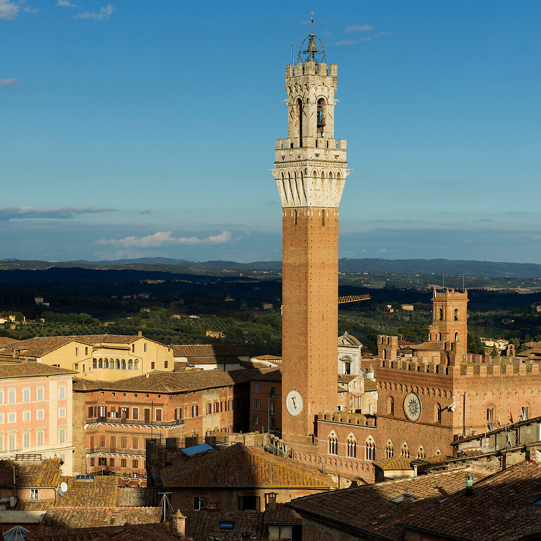 Mangia Tower and Campo Square, Siena, Italy