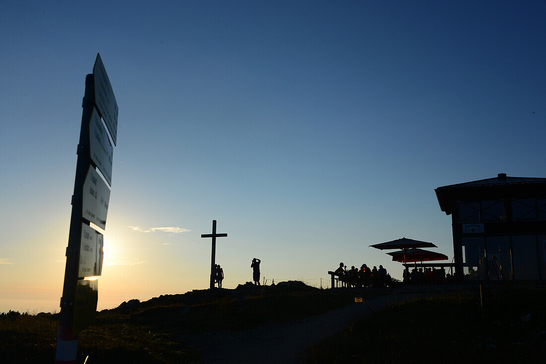 Sunset at the Hochries over Samerberg, Chiemgau county, Bavaria, Germany