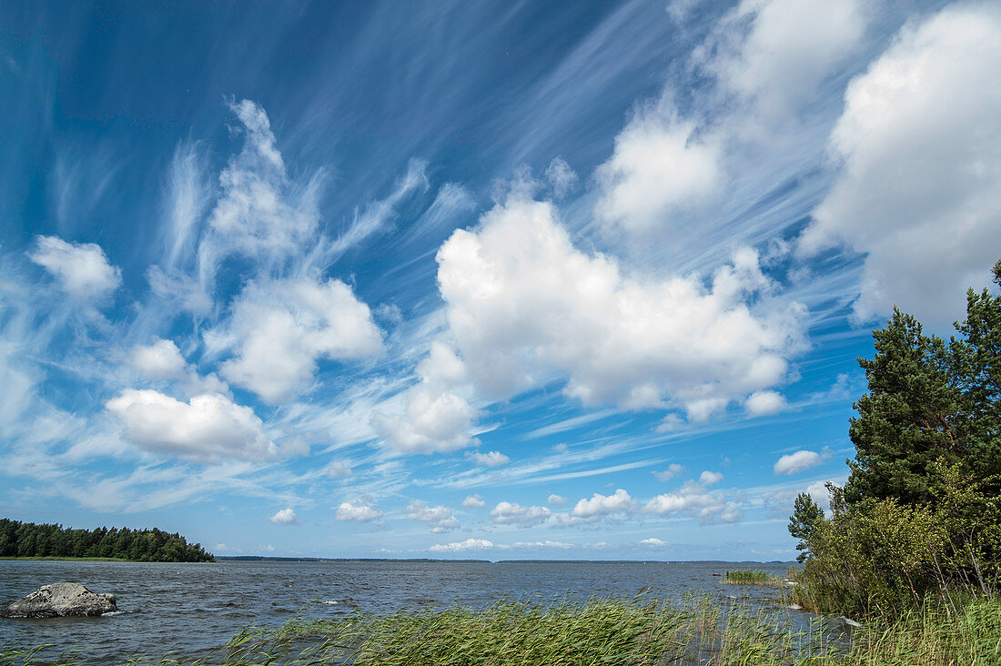 clouds gathering in the sky at lake vanern, Halland, Sweden