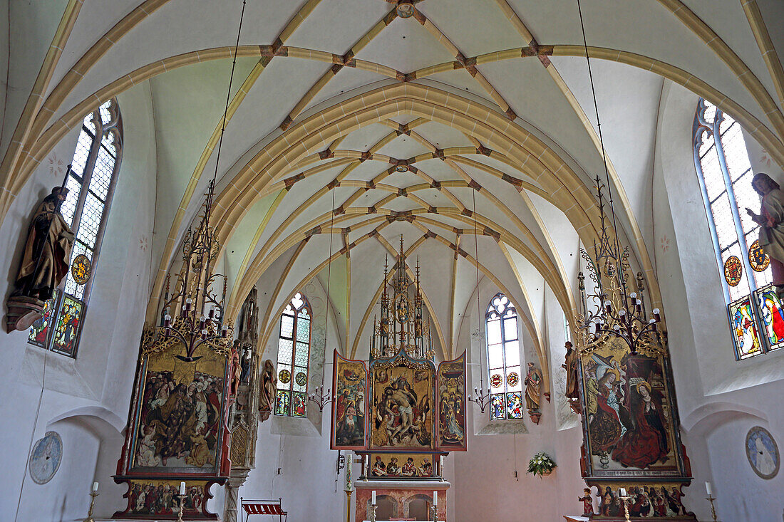 Innenraum, Kapelle, Schloss Blutenburg, Obermenzing, München, Bayern, Deutschland