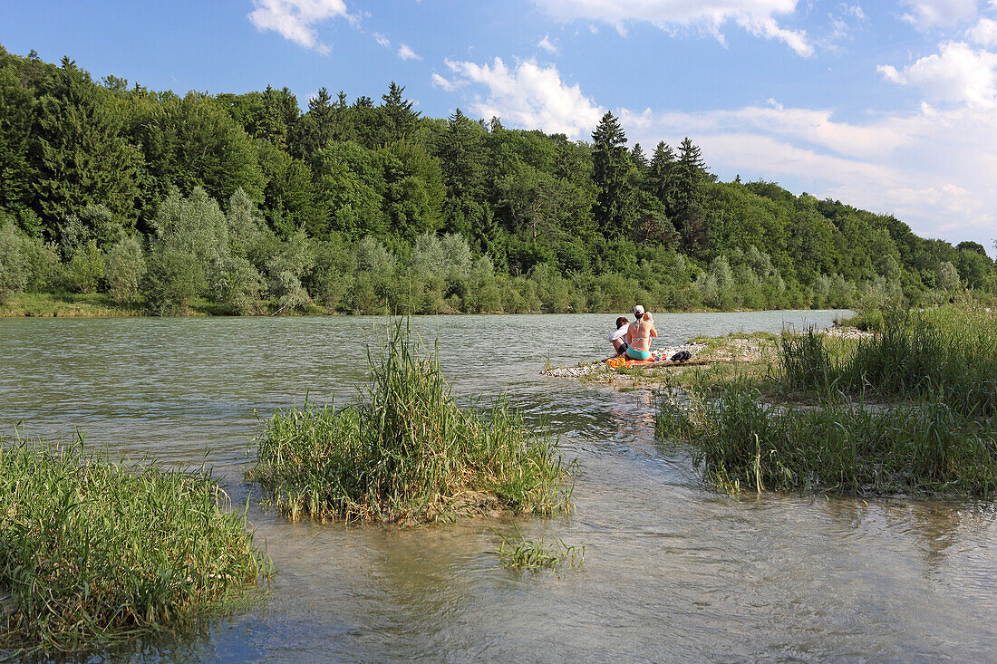 River Isar, Thalkirchen, Munich, Bavaria, Germany