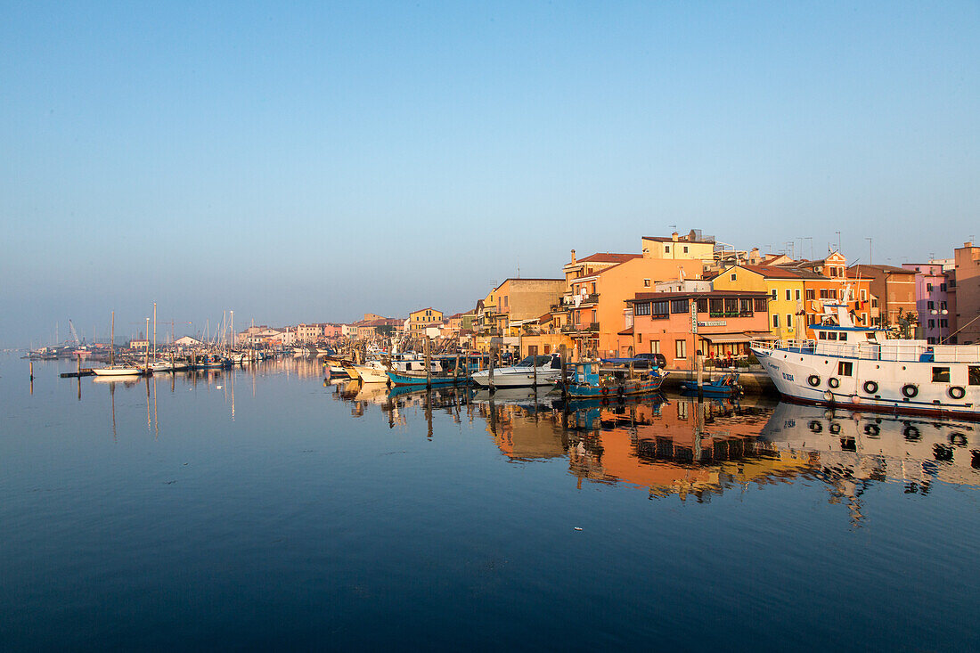 fishing boats of Chioggia in the lagoon of Venice, Venice, Chioggia, Veneto, Italy
