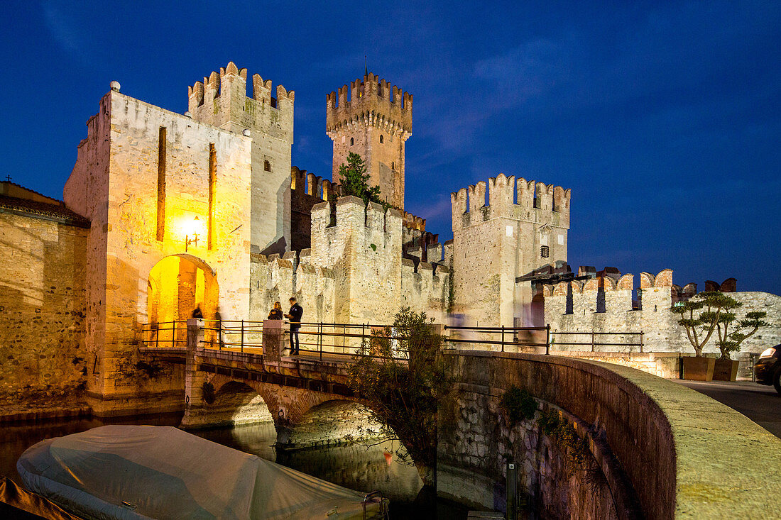 Scaliger Castle, entrance old town of Sirmione, province Brescia, Lombardy, Italy