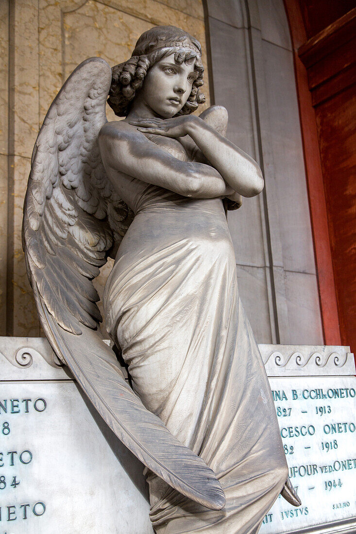 sculptures, angel, Monumental Cemetery of Staglieno, Genoa, Liguria, Italy