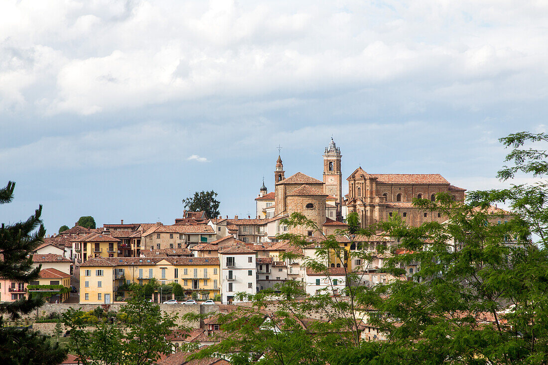 La Morra, Weinberge, Hügellandschaft, Weinbaugebiet Langhe in Piemont, Provinz Cuneo, Italien