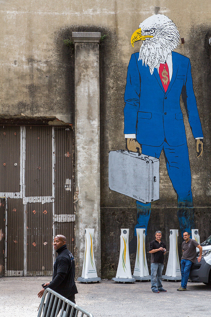 wall mural,  LX Factory, project in an industrial area, Lisbon, Portugal