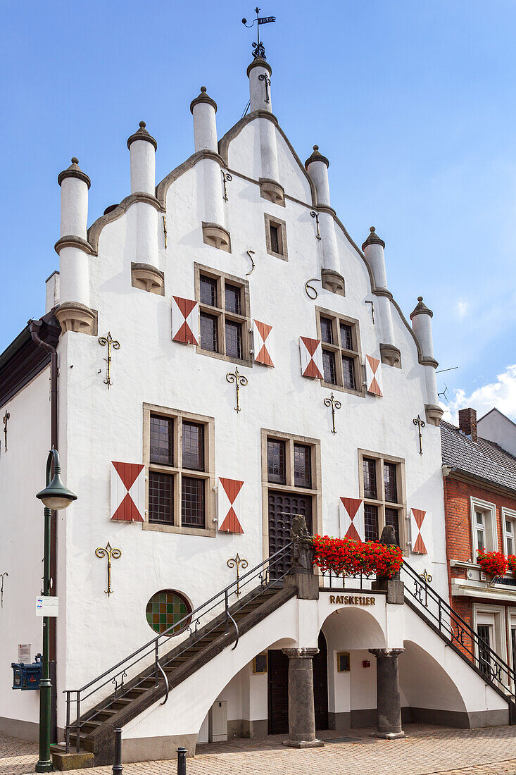 Historisches Rathaus in der Altstadt von Anholt, Nordrhein-Westfalen, Deutschland, Europa