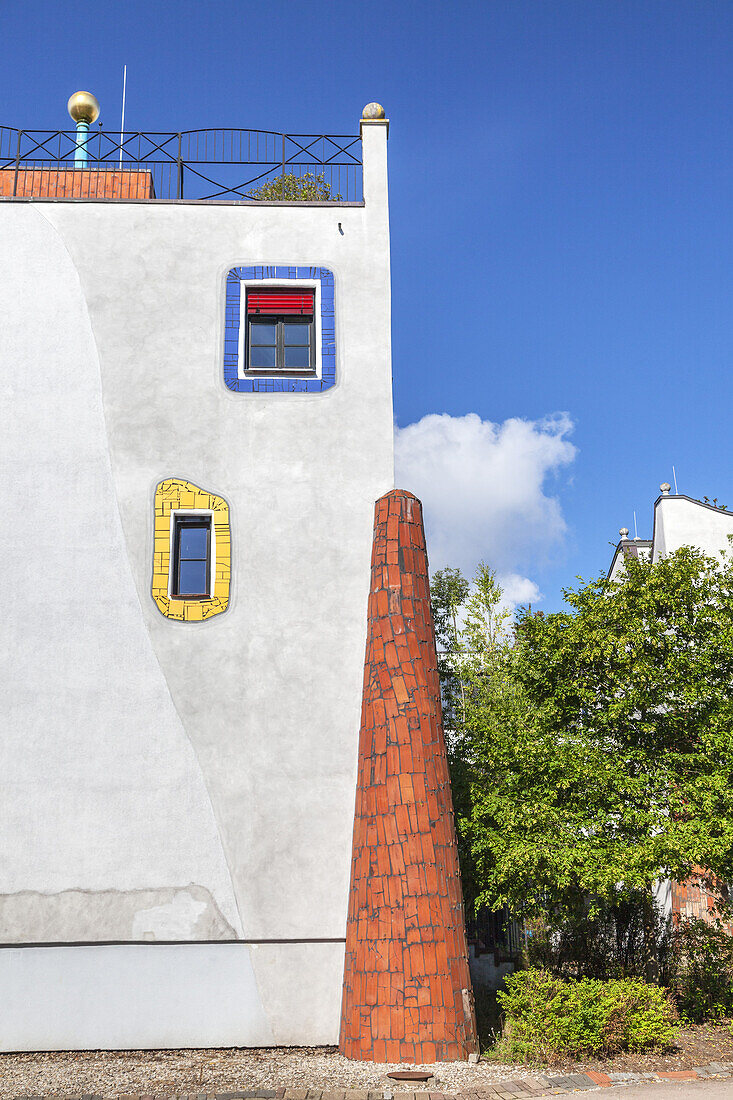 Hundertwasser School Luther-Melanchthon-Gymnasium in Lutherstadt Wittenberg, Saxony-Anhalt, Germany, Europe