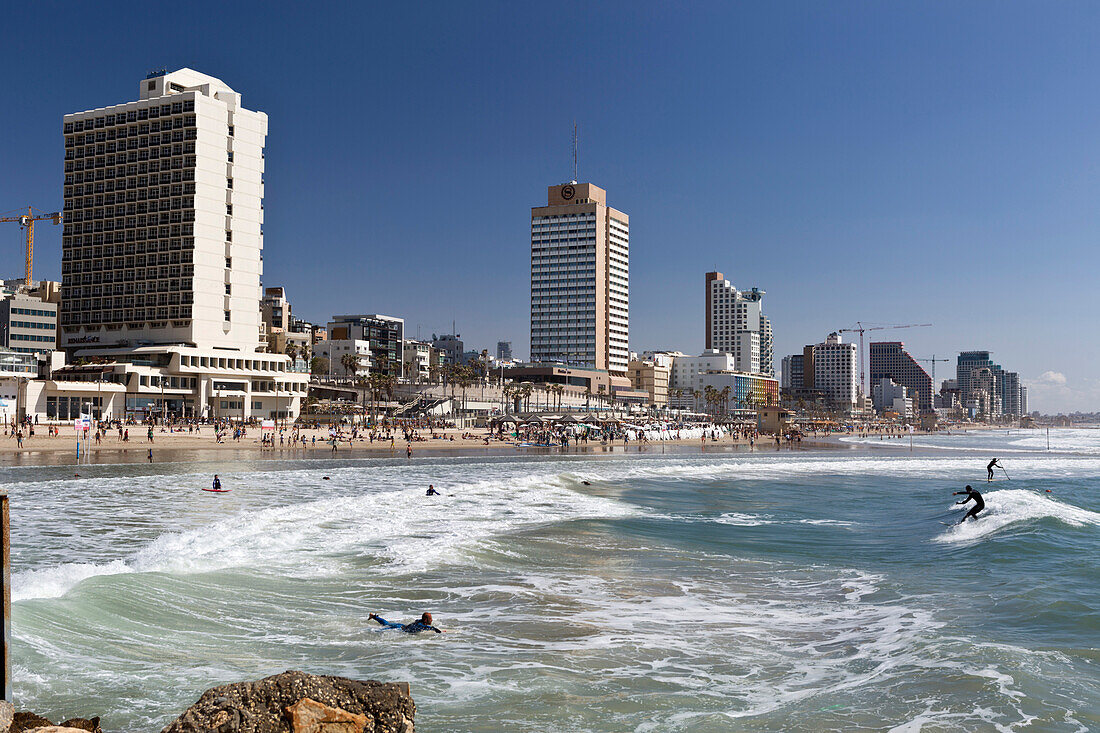 Surfing, Tel-Aviv, Israel