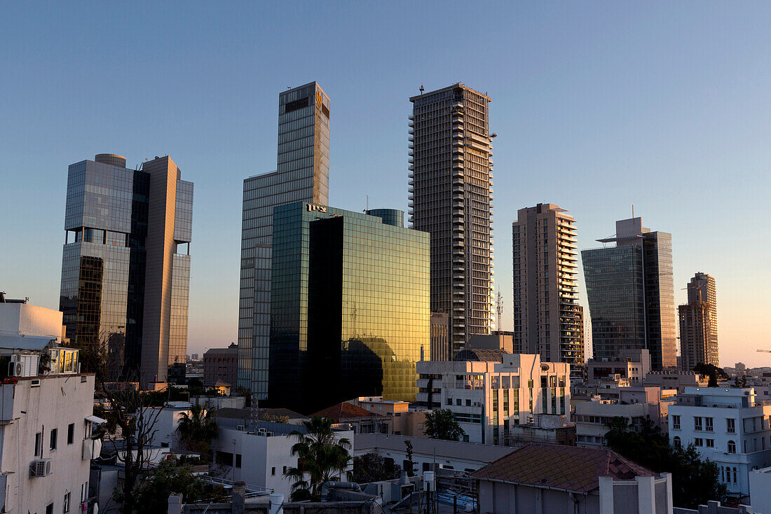 Hi-rise buildings on Rothschild Boulevard, Tel-Aviv, Israel
