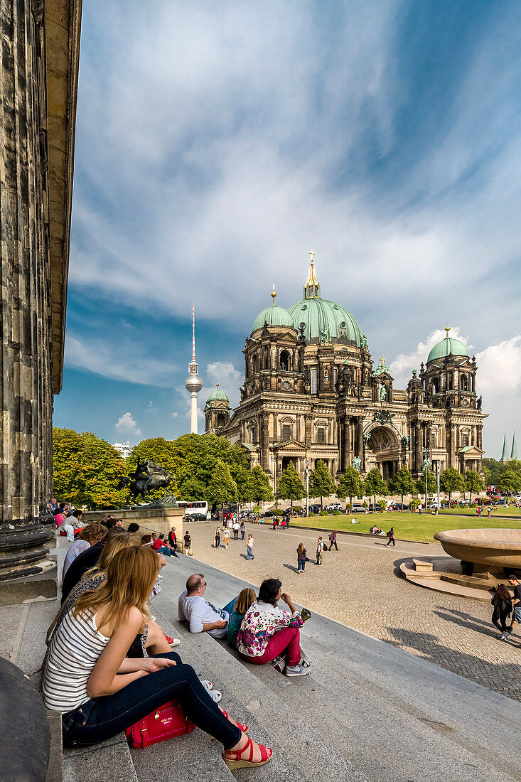 View from New Museum towards Berlin Dom, Museum Island, Berlin, Germany