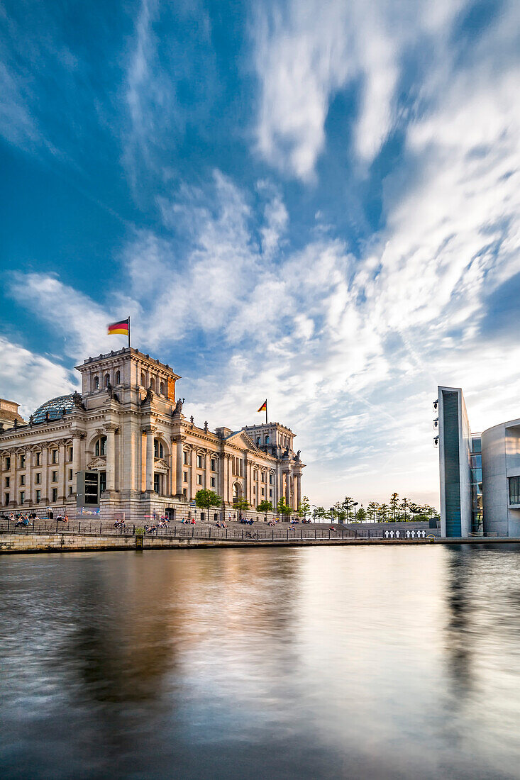 Reichstag, Paul Loebe Haus and River Spree, Berlin, Germany