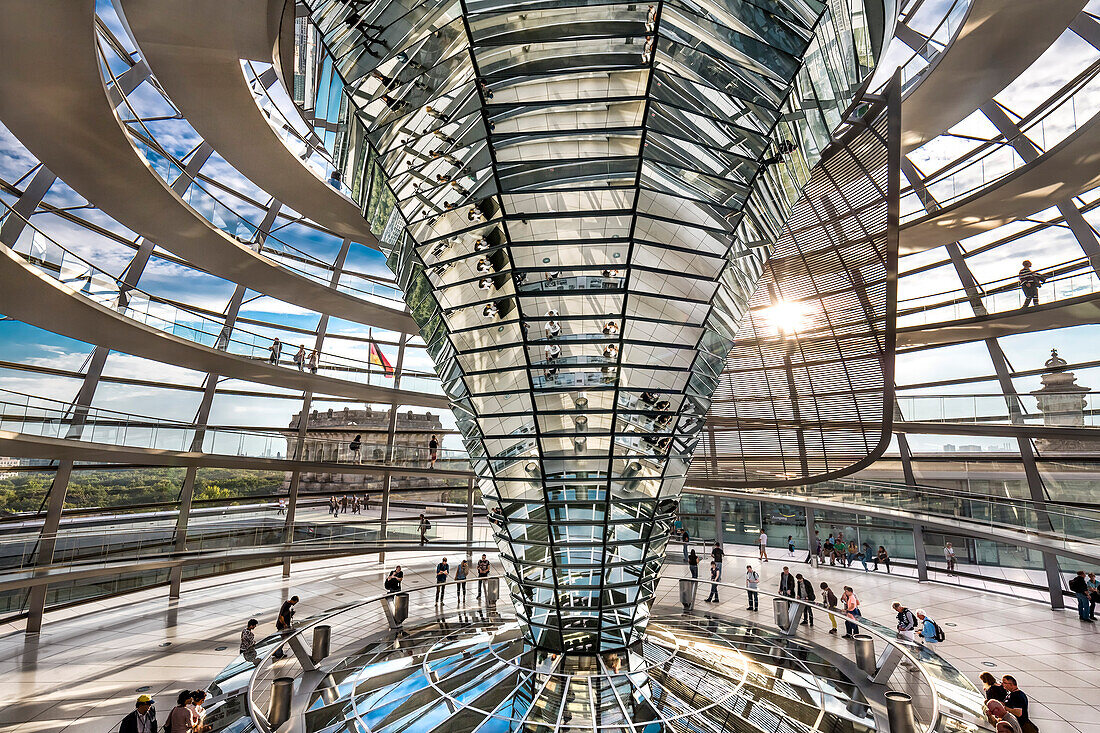 Interior, Dome of the Reichstag building, Berlin, Germany