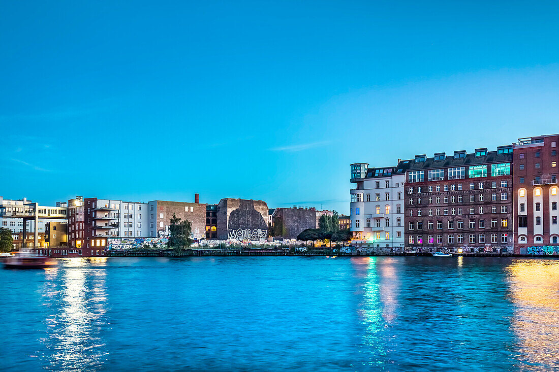 View over the River Spree, Friedrichshain-Kreuzberg, Berlin, Germany