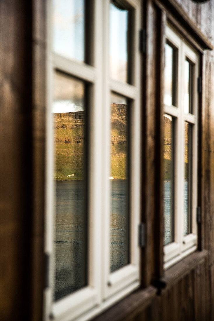 Window of a house at the sea, Faeroe Islands