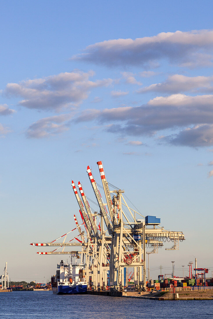 Containerterminal im Hamburger Hafen, Altona-Altstadt, Hansestadt Hamburg, Norddeutschland, Deutschland, Europa