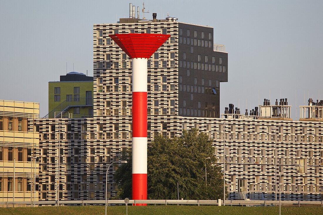 Beacon Geestemuendung in Bremerhaven, Hanseatic City Bremen, North Sea coast, Northern Germany, Germany, Europe