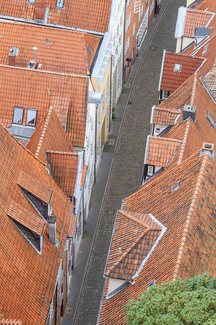 Houses in old town, Hanseatic City Luebeck, Schleswig-Holstein, Northern Germany, Germany, Europe